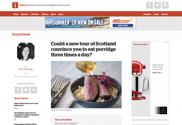 Could a new tour of Scotland convince you to eat porridge three times a day?