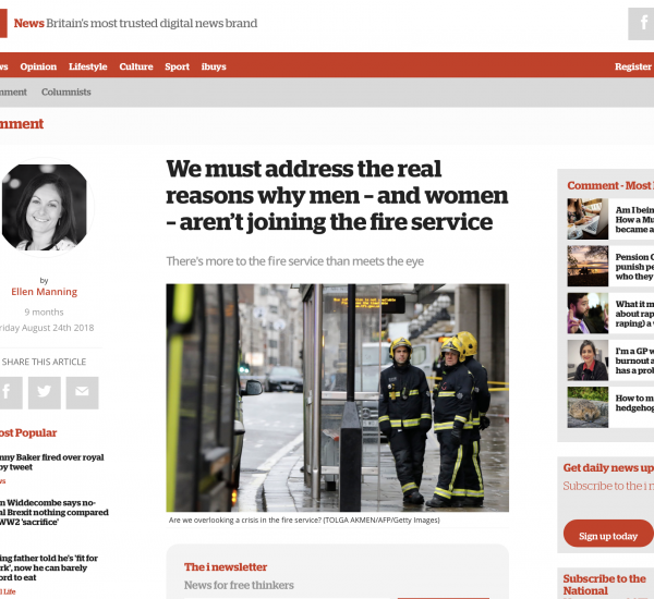 We must address the real reasons why men – and women – aren’t joining the fire service
