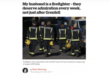 My husband is a firefighter – they deserve admiration every week, not just after Grenfell