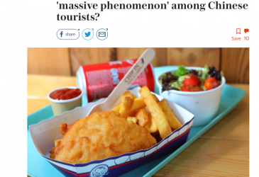 Why has fish and chips become a 'massive phenomenon' among Chinese tourists?