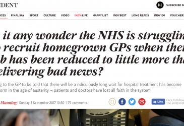 Is it any wonder the NHS is struggling to recruit homegrown GPs when their job has been reduced to little more than delivering bad news?