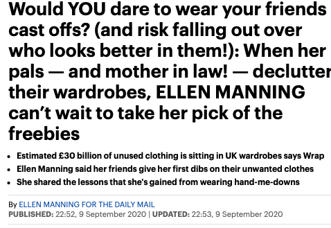 Would YOU dare to wear your friends cast offs?