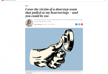 I was the victim of a doorstep scam that pulled at my heartstrings – and you could be too