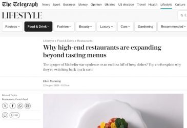 Telegraph tasting menus