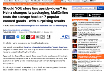 Mail upside own tins